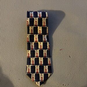 Banana Republic made in Italy Navy and Red Geometric Tie